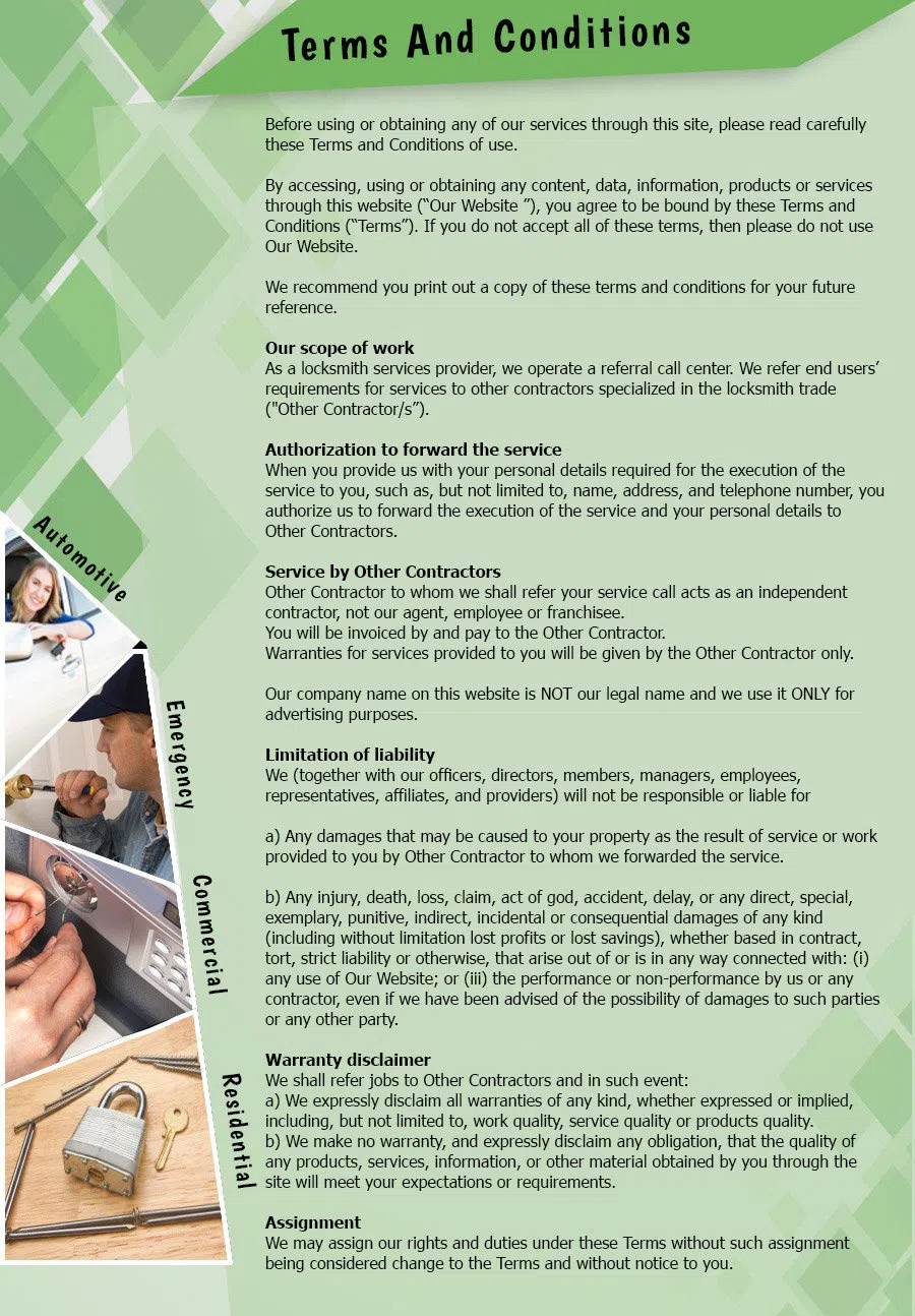 Paterson Locksmith & Key Paterson, NJ 973-864-3148 - TermsAndConditions-2